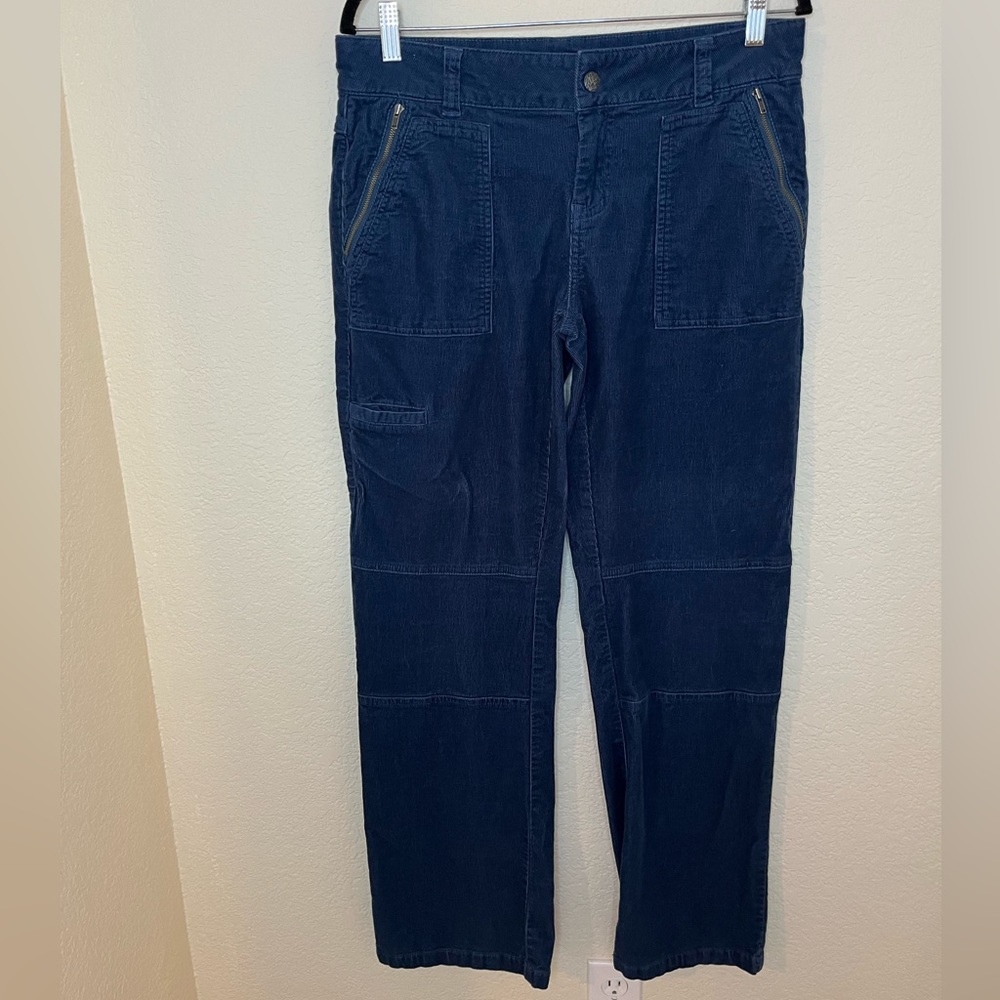 PrAna blue corduroy straight leg pants‎ size 10